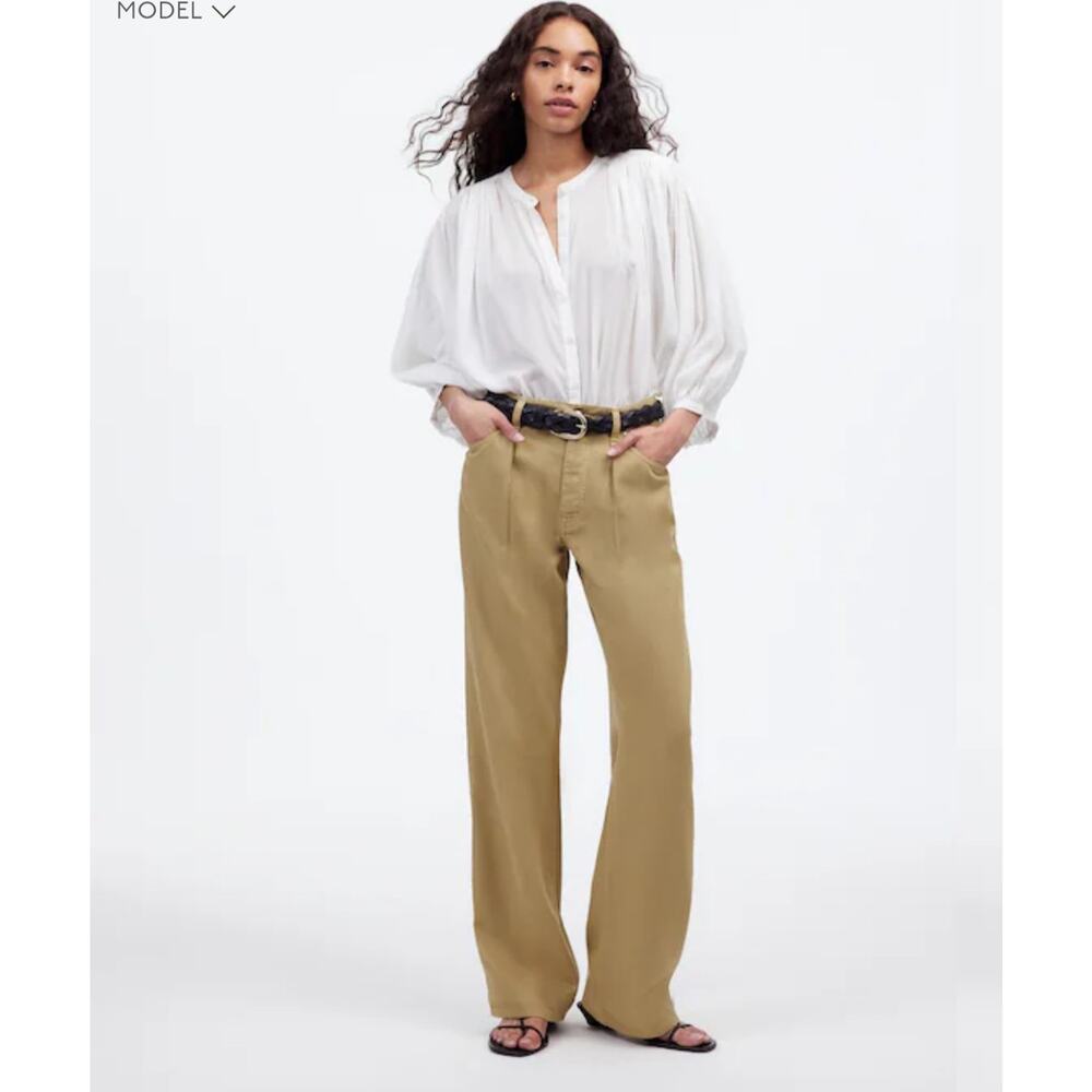 NWT Madewell Pleated Low-Slung Baggy Jean Garment Dye Airy Denim Edition Size 31